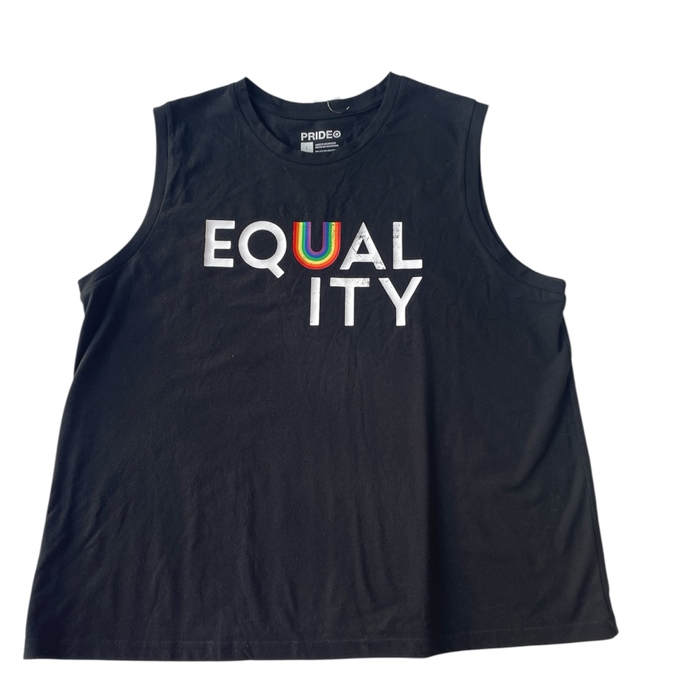 Target Pride Tank Top EQUALITY Rainbow Graphic Muscle Tee Unisex Black Multi 2X